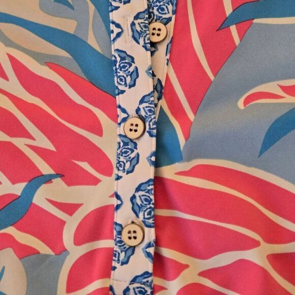 J. McLaughlin for Dillards Womens Tropical Catalina Henley Tunic Multi Medium - Picture 7 of 12